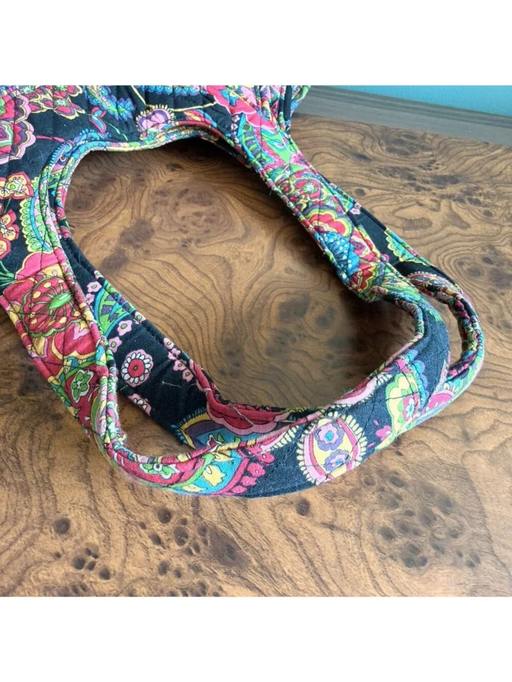 Retired Vera Bradley Hobo Bag Symphony In Hue Quilted Paisley Floral Vibrant Tot